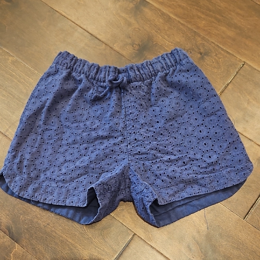 Girl's Blue Eyelet Shorts